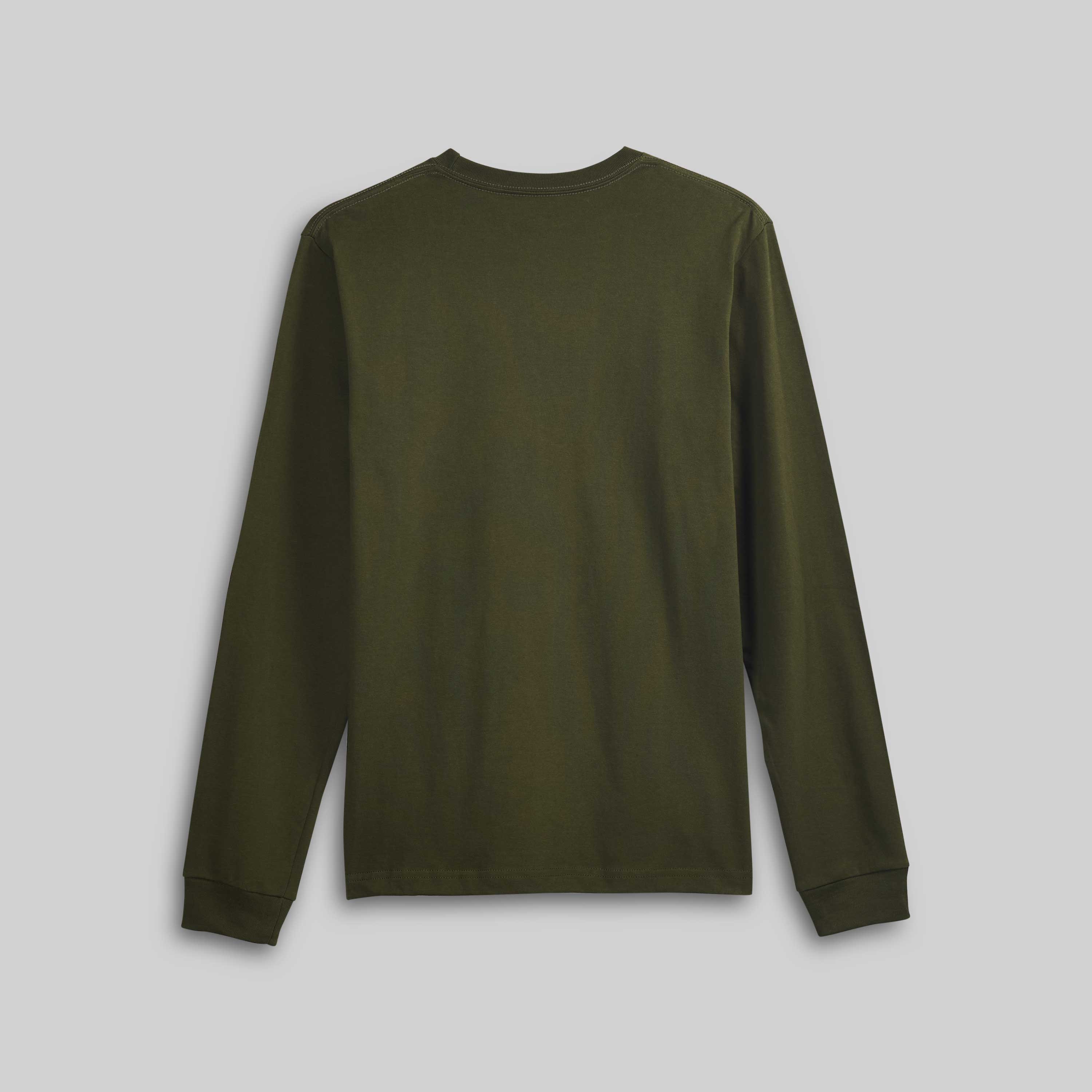 T-shirt Lourd Manches Longues-vert olive
